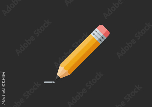 Sharp yellow pencil creating a clean graphite line, symbolizing creativity, learning, and the start of a new idea in a modern, minimalist style