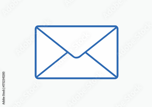 Modern blue outline of an open envelope symbolizing communication, connection, and the delivery of important messages in a digital world, perfect for business and technology themes.