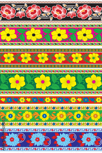 Repeat floral border collection vector illustration 