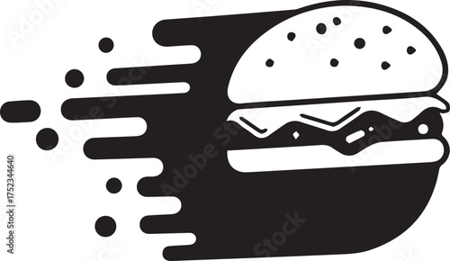 burger in a burger logo fast Burger Motion Logo Icon