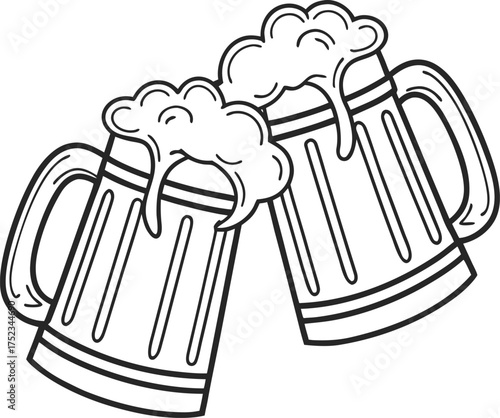 Beer mug silhouette Vector isolated on white background