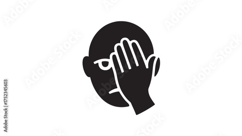 Facepalm glyph icon a gesture of frustration or embarrassment isolated vector illustration for web design