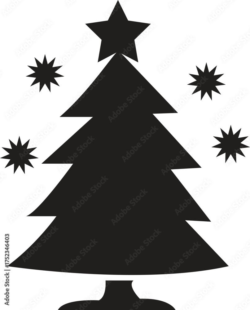 Fototapeta premium christmas tree vector in a black design
