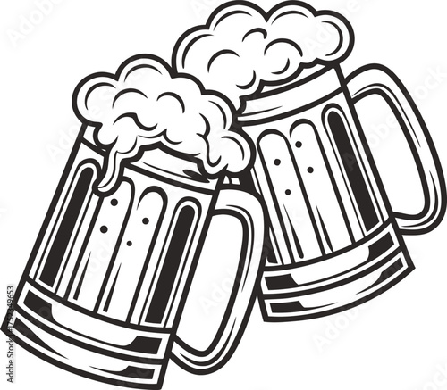 Beer mug silhouette Vector isolated on white background