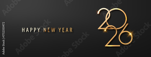 2026 Happy New Year Background Design. Christmas Holiday poster or wallpaper design.