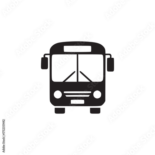 Vector art of bus a simple black silhouette of a public transport vehicle, ideal for city themes, travel designs, and transportation graphics represents community, routes, and urban mobility