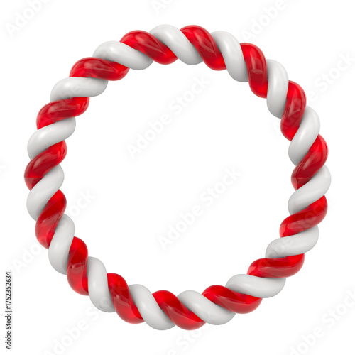 Frame from candy cane on wh...