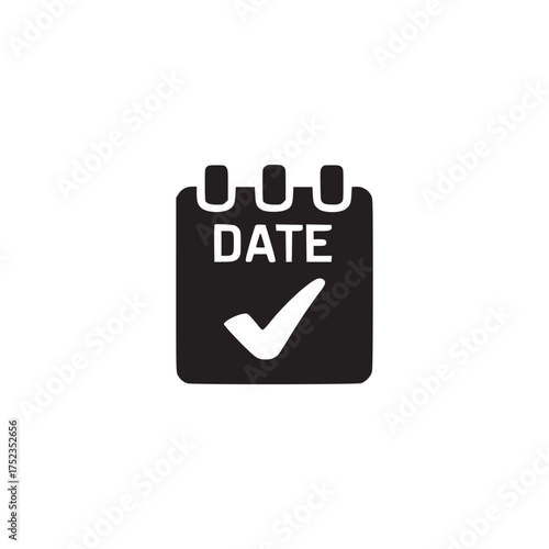 Vector art of date icon symbol of reminder, event, date, schedule, appointment, important day, check mark vector illustration of a calendar for business and personal use