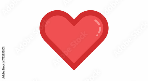 Vibrant red heart icon symbolizing love, health, and passion, perfect for celebrating relationships, wellness, or expressing affection in modern designs