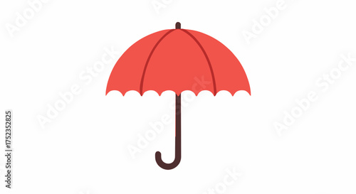 Vibrant coral umbrella offers stylish protection, a modern symbol of readiness for any weather, perfect for design projects needing a pop of color and practical elegance.