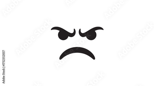Angry face icon simple vector glyph illustration isolated on white background