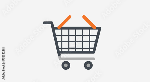 Modern shopping cart icon representing online retail convenience and e-commerce transactions, perfect for digital marketing campaigns and business branding.