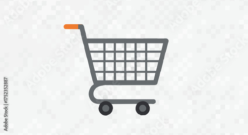 Modern shopping cart icon symbolizing online commerce and retail transactions, ideal for e-commerce websites and digital marketing campaigns