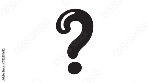 Black question mark icon simple glyph vector illustration isolated on white background for web design and user interface