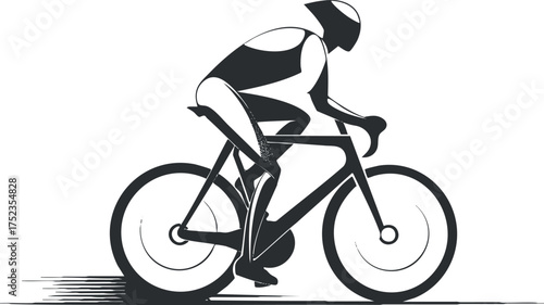 Silhouette of a cyclist on a racing bicycle, emphasizing speed and athletic motion.