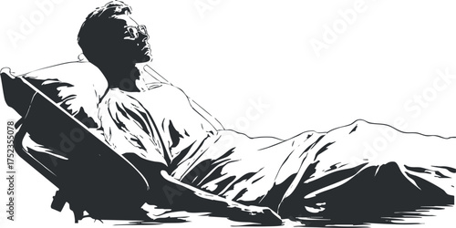 Silhouette of a patient resting in a hospital bed, highlighting themes of healthcare and recovery.