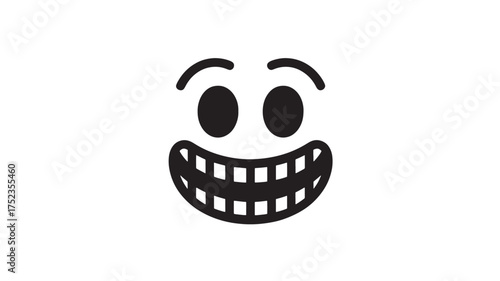 Happy face vector icon simple flat design isolated on white background for web and mobile apps