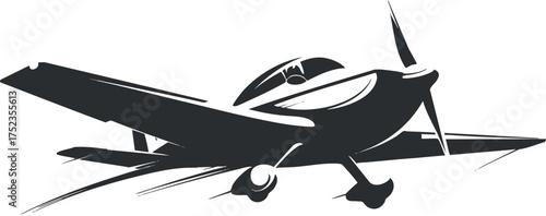 Silhouette of a small airplane in flight, showcasing a sleek and modern design.