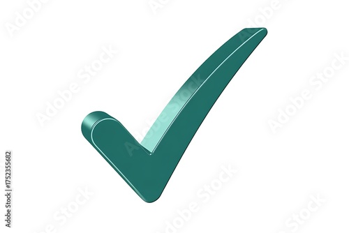 Green Check Mark Symbol on White Background Representing Success and Approval in Business Processes and Project Completion