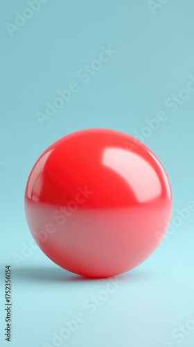 Red sphere on blue background, perfect for design.