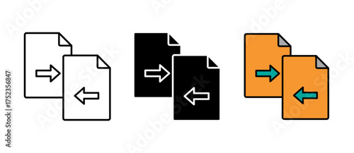 File Transfer Icon postpaid report, data transfer vector illustration on white background.