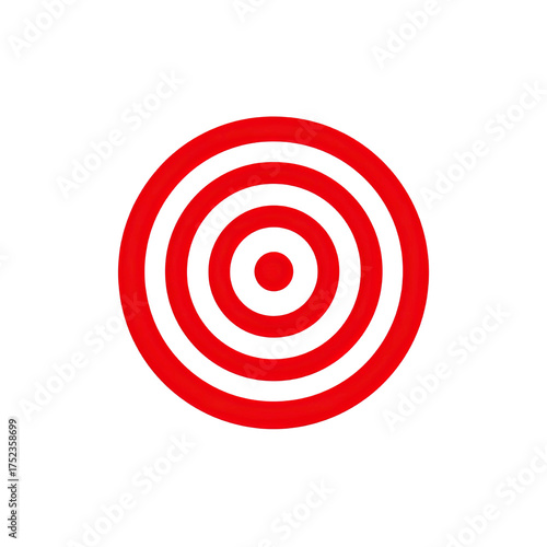 Vibrant Red Bullseye Target on Deep Green Background