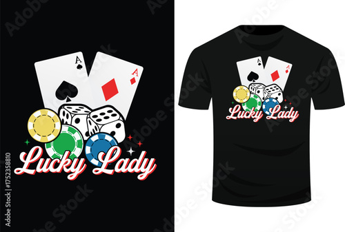 Lucky Lady Poker Player Gambling Casino Gambler Svg Design