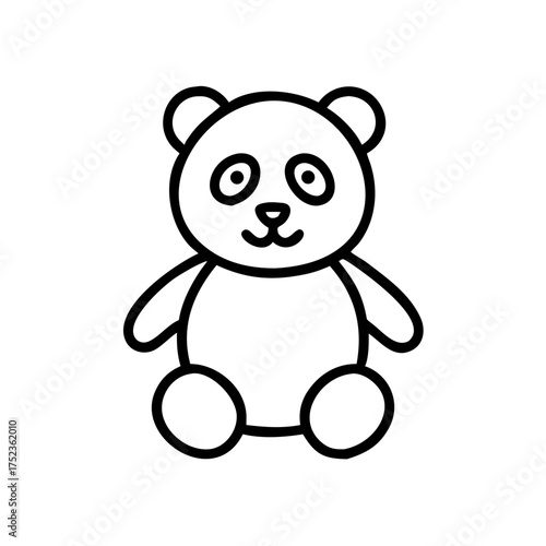 Cartoon panda icon in minimal line drawing style  