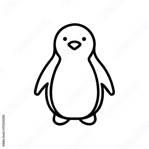Cute penguin character illustration in a minimalistic style  