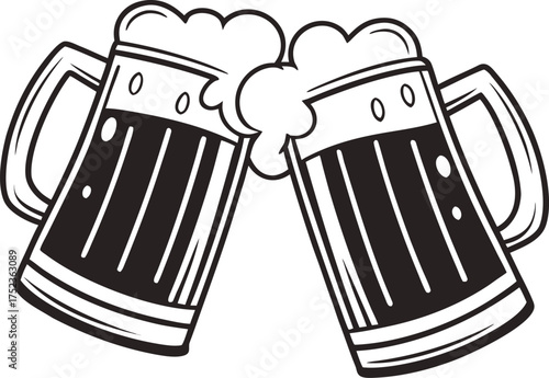 Beer mug silhouette Vector isolated on white background