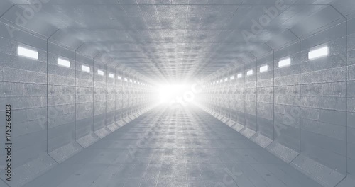 Futuristic Tunnel with Bright Light looping animation