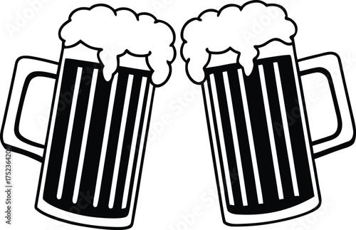 Beer mug silhouette Vector isolated on white background