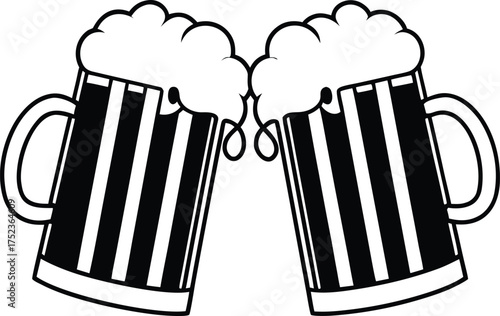 Beer mug silhouette Vector isolated on white background