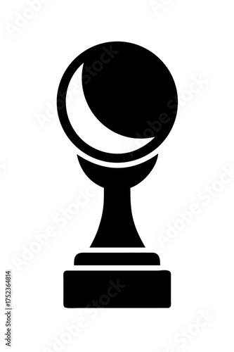 Silhouette of a lunar trophy for space award