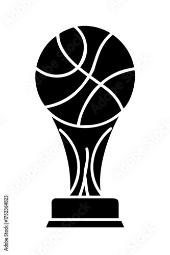 Silhouette of a basketball trophy for sports award