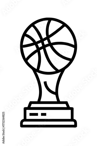 Outline of a basketball trophy for sports award