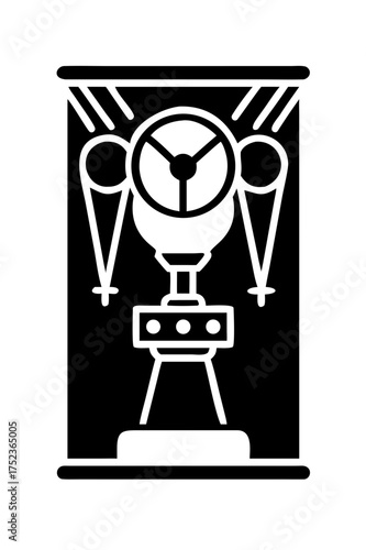 Vintage gumball machine in black and white