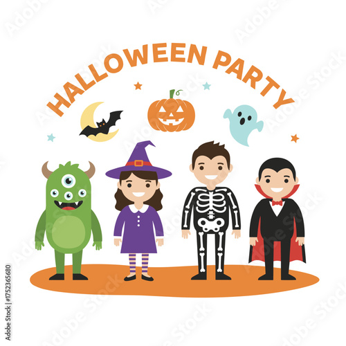 A Halloween party scene with teens in costumes
