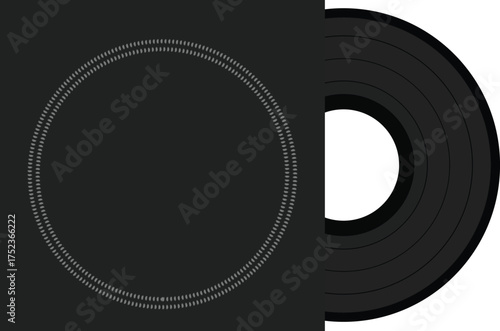 vinyl record album cover mockup black music packaging design template retro