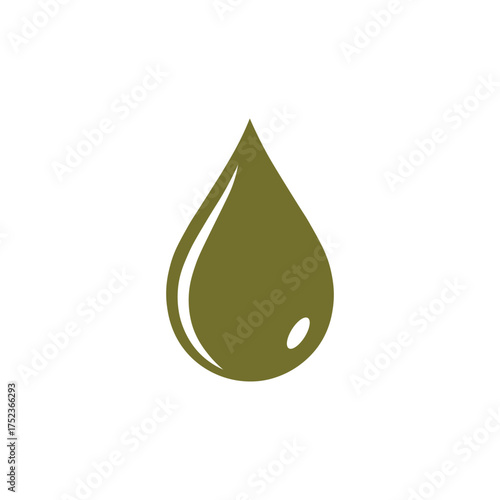 Olive oil drop icon vector flat design on white background.