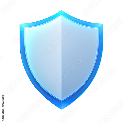 Free Download Blue-rimmed, stylized shield icon on a black background - GFXLoad