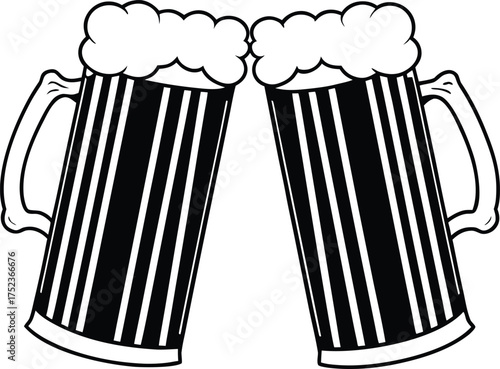 Beer mug silhouette Vector isolated on white background