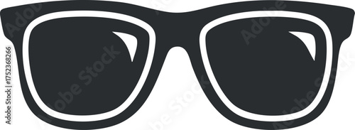 Black silhouette of sunglasses symbolizing fashion, style, and eye protection.
