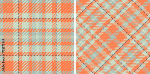 Textile seamless vector of pattern texture plaid with a fabric tartan check background. Set in fall colors for modern duvet covers in bedroom.