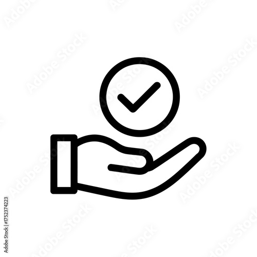 Vector art of hand holding check mark icon for web design