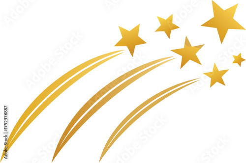 Golden shooting stars and streaks of light creating a dynamic celebratory or festive abstract background design