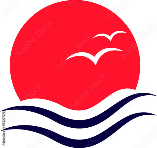 sun and wave logo