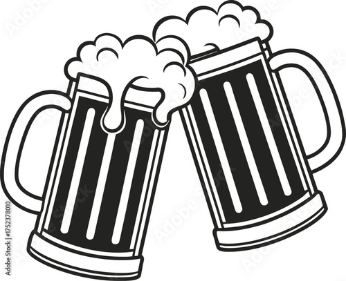 Beer mug silhouette Vector isolated on white background