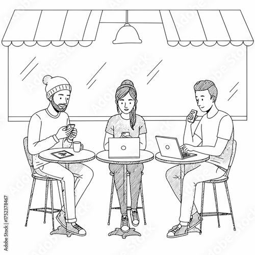 Freelancers Working Outdoors