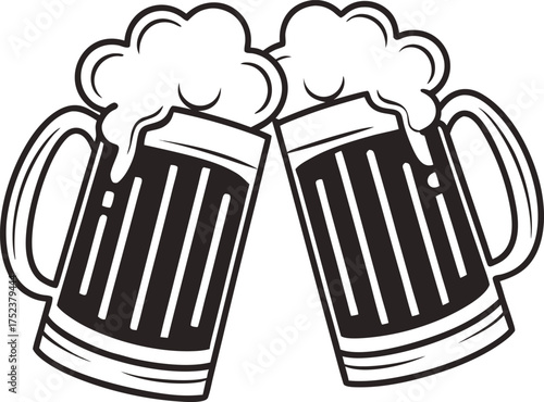 Beer mug silhouette Vector isolated on white background